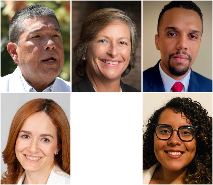 Desde la esquina superior izquierda, y siguiendo las manecillas del reloj, los doctores Miguel Colón, Wanda Maldonado, Marcos Ramos Benítez, Iriz Velázquez Gómez y Roberta Lugo Robles